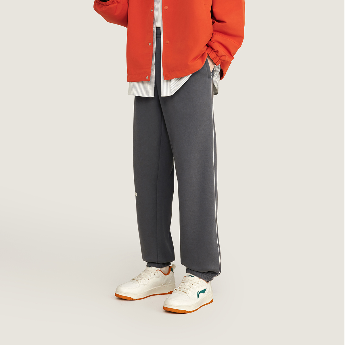 Li Ning Sports Life Collection Knitted Sweatpants Men’s Coal Smoke Gray