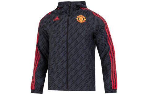 Adidas Manchester United Soccer Jerseys Men's Black Moderate Straight Fit
