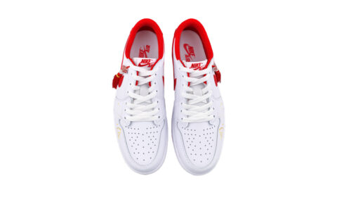 Jordan Air Jordan 1 Abrasion Resistant Low top Vintage Basketball Shoes Unisex White Red