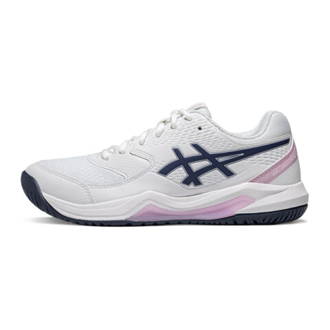 ASICS Gel Dedicate 8 Comfortable Slip Resistant Low top Tennis Shoes Women's White Blue