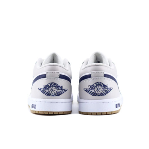 Jordan Air Jordan 1 Cushioning Slip Resistant Low top Vintage Basketball Shoes Unisex White Gray