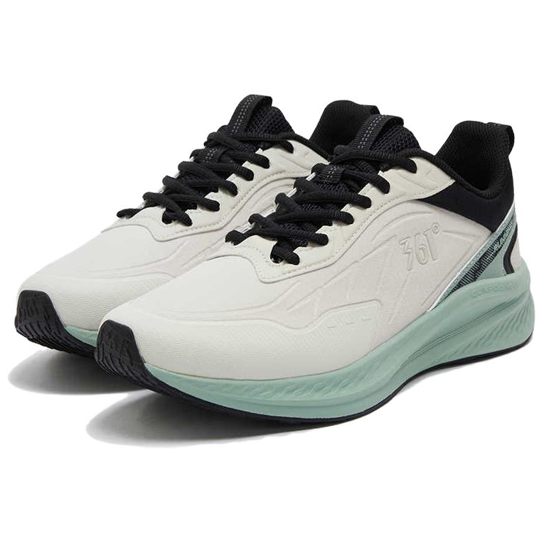 361° Mesh, Synthetic Leather Cushioning Slip Resistant Rebound Low top Sprint Running Shoes Men’s Gray Green
