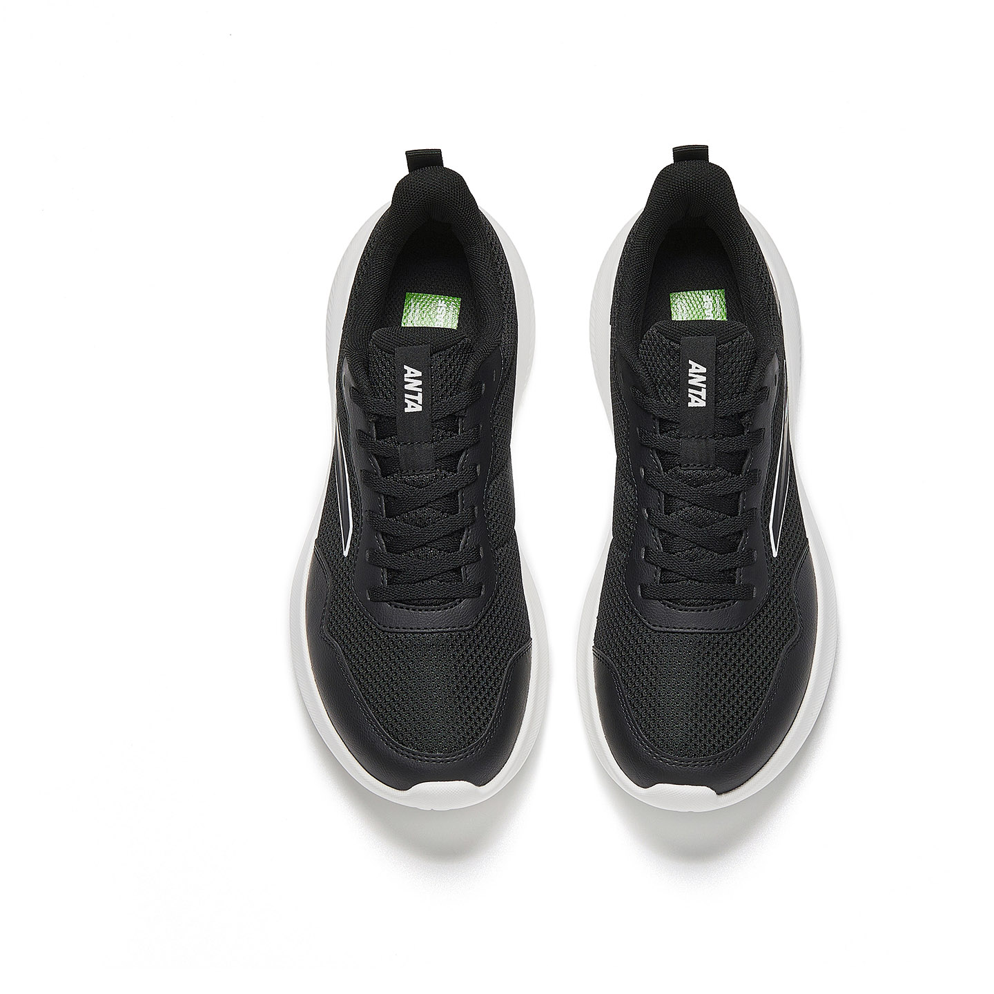 Anta Cushioning Slip Resistant Breathable Low top City Commuting Running Shoes Men’s Basic Black/Papyrus White