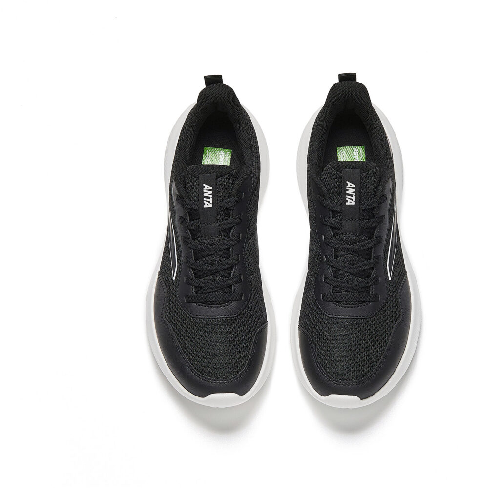 Anta Cushioning Slip Resistant Breathable Low top City Commuting Running Shoes Men’s Basic Black/Papyrus White