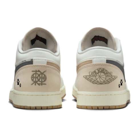 Jordan Air Jordan 1 Slip Resistant Abrasion Resistant Low top Vintage Basketball Shoes Unisex Brown