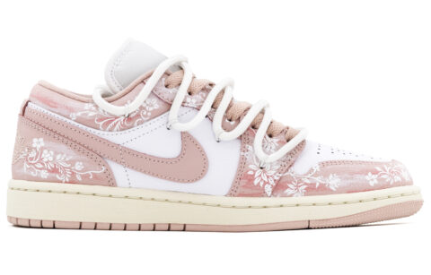 Jordan Air Jordan 1 Abrasion Resistant Abrasion Resistant Low top Vintage Basketball Shoes Women’s Pink White
