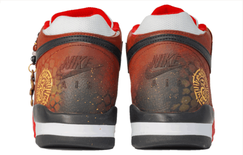 Nike Flight Legacy Slip Resistant Mid top Vintage Basketball Shoes Unisex Red White
