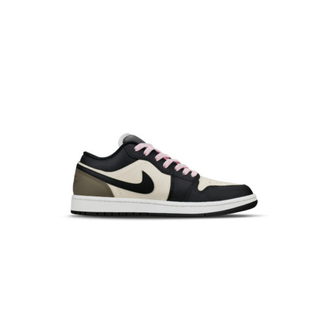 Jordan Air Jordan 1 Abrasion Resistant Low top Vintage Basketball Shoes Unisex Black Beige Brown