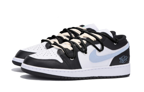 Jordan Air Jordan 1 Slip Resistant Abrasion Resistant Low top Vintage Basketball Shoes Men’s Black Blue