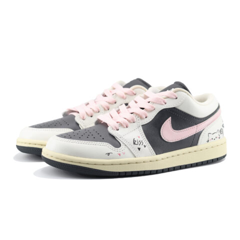 Jordan Air Jordan 1 Carp’s Desire, Love Journal Low top Vintage Basketball Shoes Unisex Black Pink