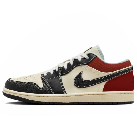 Jordan Air Jordan 1 Slip Resistant Abrasion Resistant Low top Vintage Basketball Shoes Men’s Black