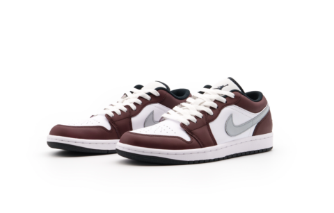 Jordan Air Jordan 1 Cushioning Slip Resistant Abrasion Resistant Low top Vintage Basketball Shoes Men’s Burgundy