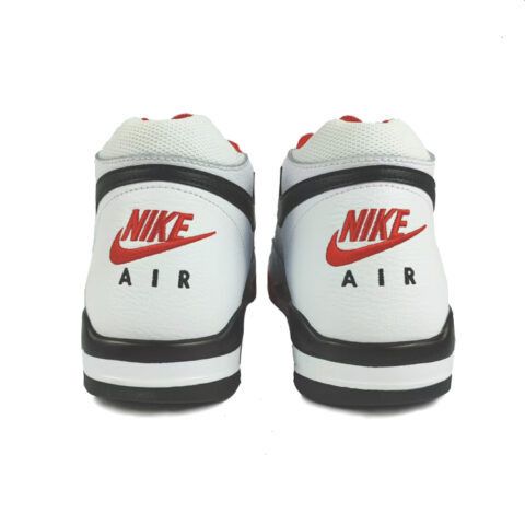 Nike Flight Legacy Slip Resistant Abrasion Resistant Mid top Vintage Basketball Shoes Unisex Red White