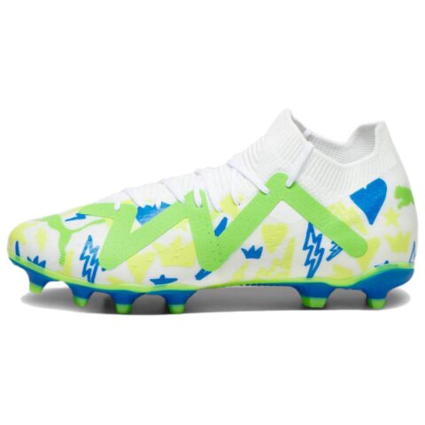 PUMA Future AG Artificial Ground FG Firm Ground Breathable Soccer Shoes Men’s White Yellow Green