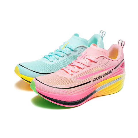 DUANGOU Running Shoes Unisex Low Top Pink/Aqua Green/Mismatched Color