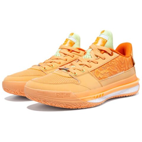 361° Mesh, Synthetic Leather Abrasion Resistant Slip Resistant Low top Basketball Shoes Men’s Orange Green
