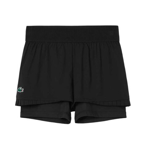 Lacoste logo-appliqué pleated shorts
