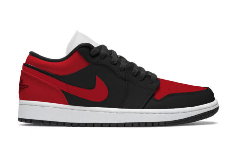 Jordan Air Jordan 1 Classic And Versatile Abrasion Resistant Low top Vintage Basketball Shoes Unisex Black Red