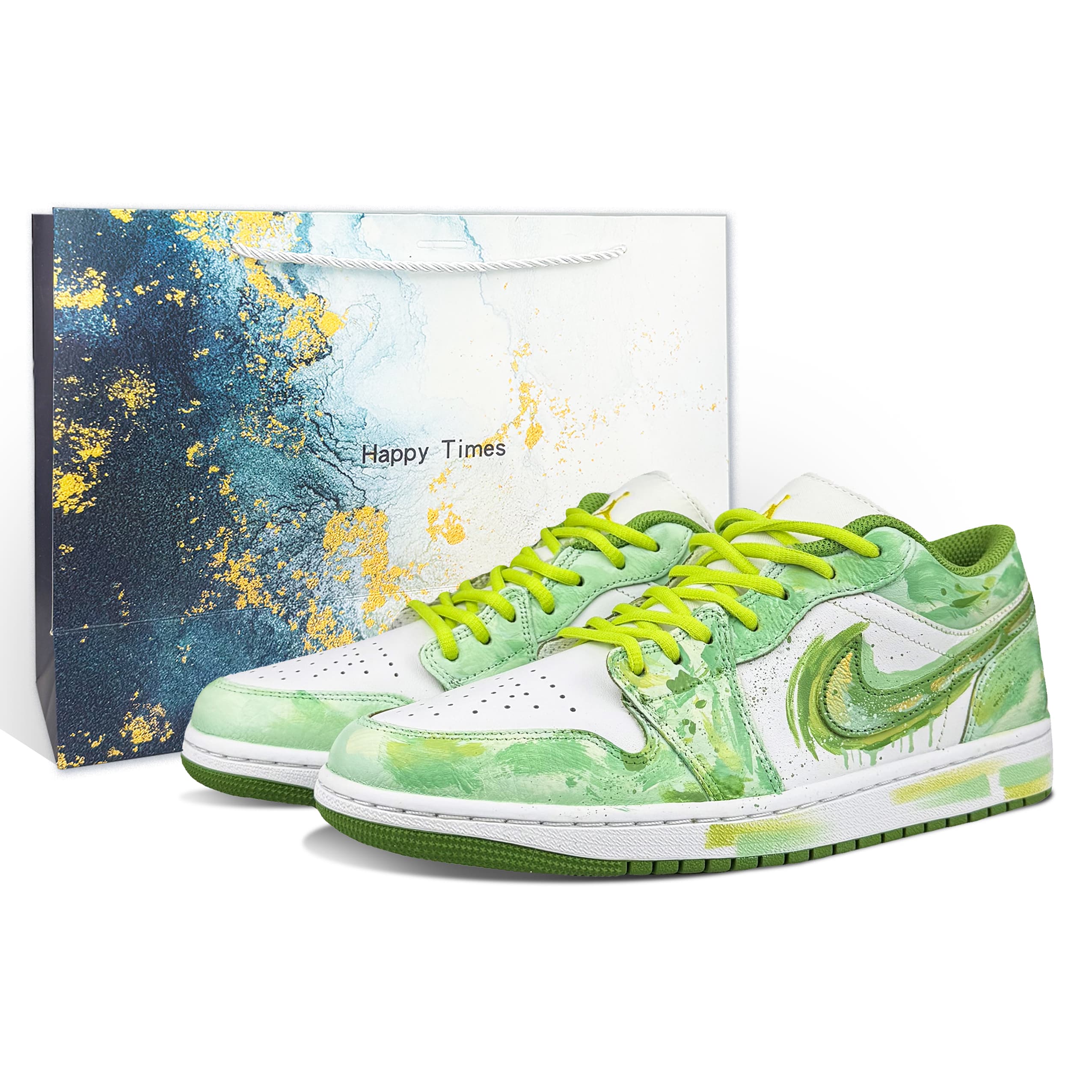 Jordan Air Jordan 1 Low top Vintage Basketball Shoes Unisex Mint Green