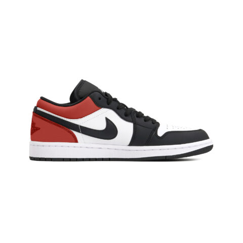 Jordan Air Jordan 1 Slip Resistant Abrasion Resistant Low top Vintage Basketball Shoes Unisex Black Red