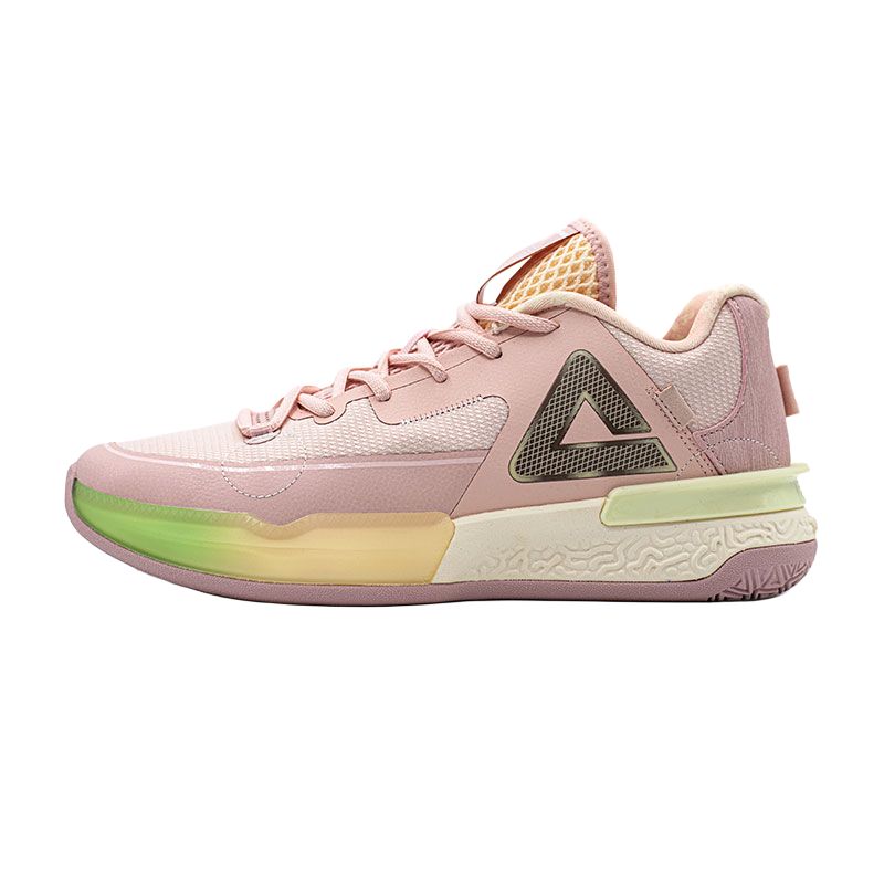 PEAK Cushioning Abrasion Resistant Cushioning, Wear Resistant Low top Basketball Shoes Men's Pink