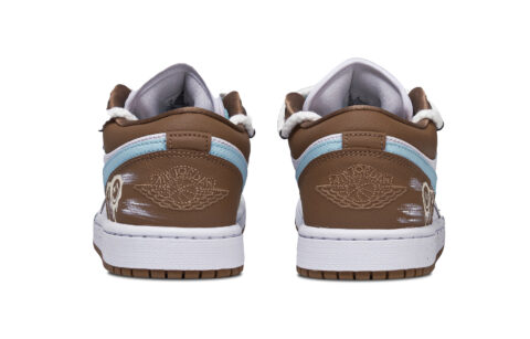 Jordan Air Jordan 1 Sea Salt Coconut Abrasion Resistant Low top Vintage Basketball Shoes Unisex White Blue Brown