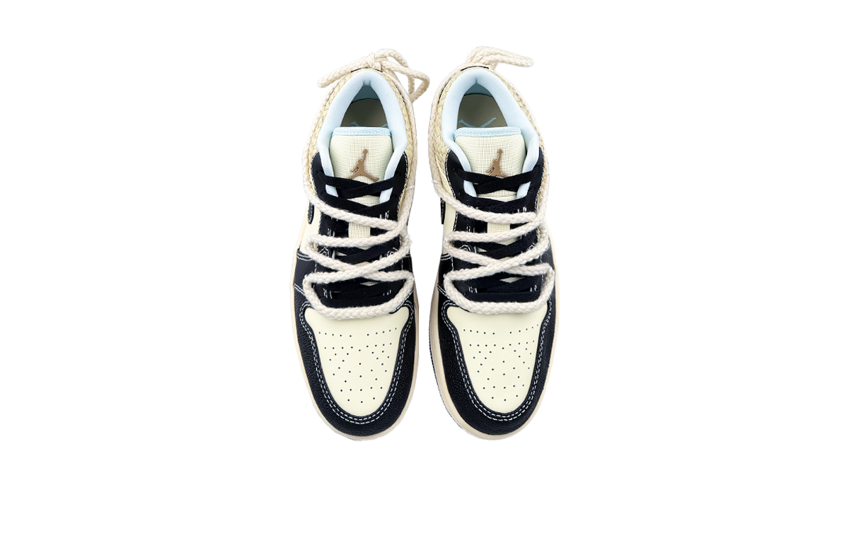 Jordan Air Jordan 1 Low top Vintage Basketball Shoes Men’s Beige Black