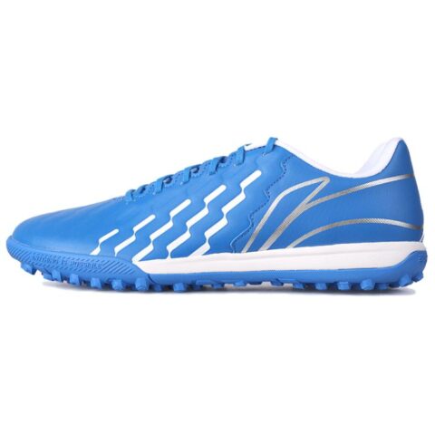 Li Ning Brocade TF Turf Artificial Turf Cushioning, Wear Resistant Soccer Shoes Men’s Blue