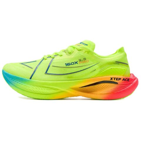 XTEP 160X 3.5PRO Cushioning Rebound Low top Carbon Plate, Supercritical Marathon Running Shoes Men’s New Neon Green