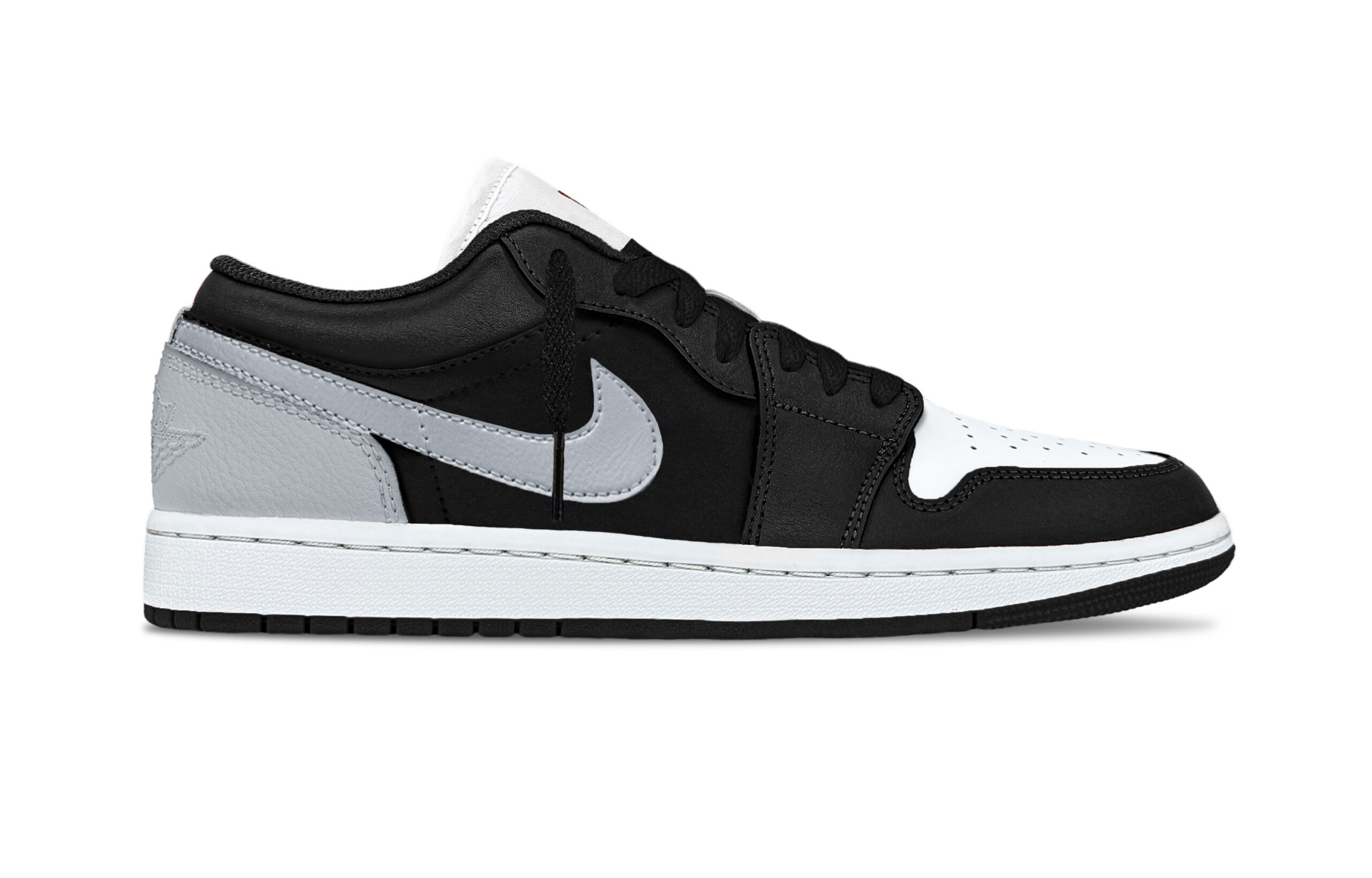 Jordan Air Jordan 1 Black White Golf Abrasion Resistant Low top Vintage Basketball Shoes Unisex Shadow Black