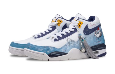 Nike Flight Legacy Vintage Basketball Shoes Men’s Mid Top White Blue