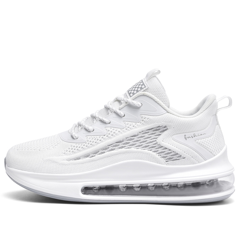 RUIKE Abrasion Resistant Lightweight Height Increasing Low top Casual Running Shoes Men’s White