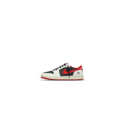 Jordan Air Jordan 1 Leather Low top Vintage Basketball Shoes Unisex Beige White Red