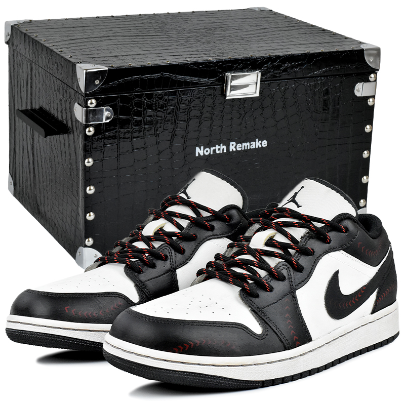Jordan Air Jordan 1 Wear resistant And Lightweight Low top Vintage Basketball Shoes Men’s Black White