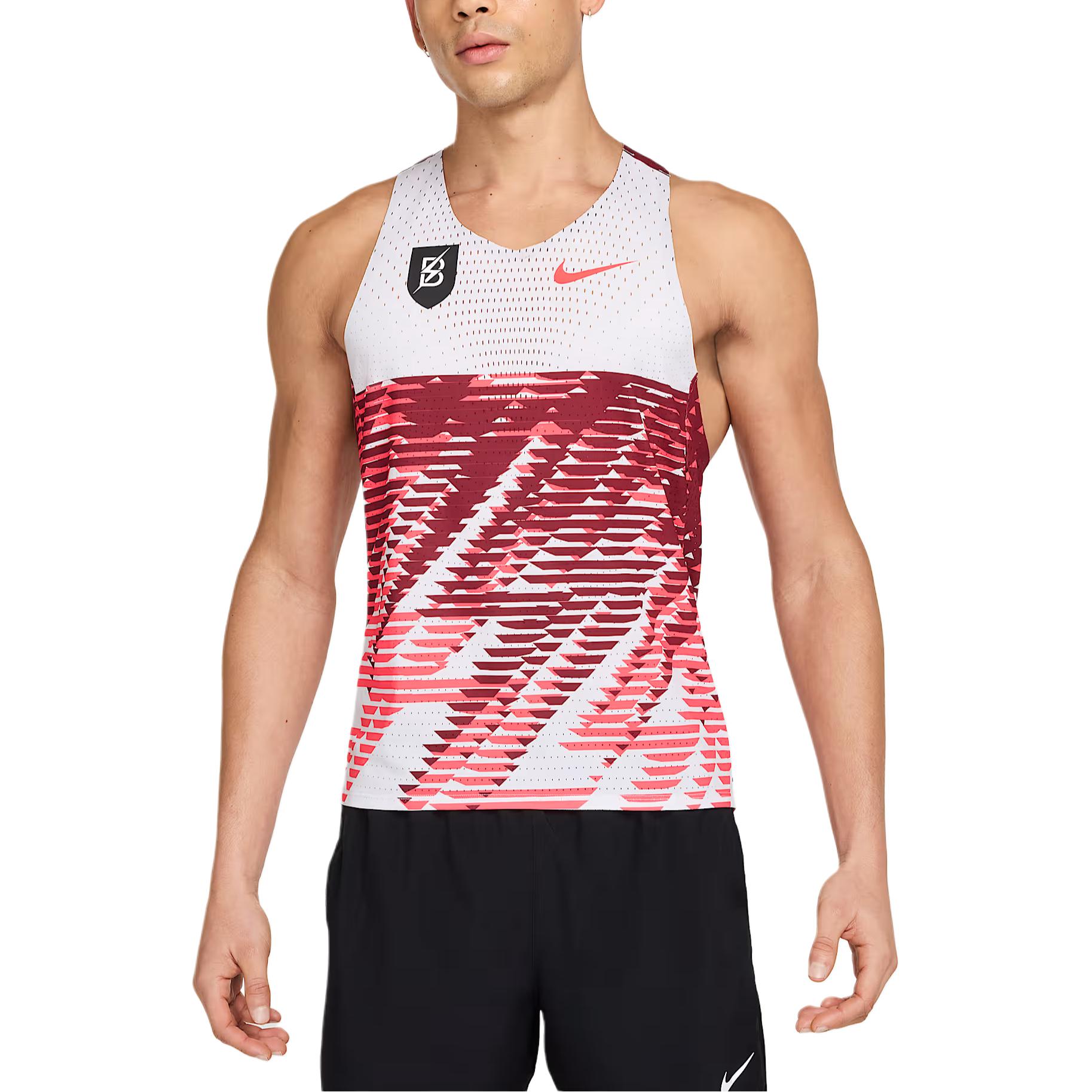 Nike AEROSWIFT Running Tank Top Men’s White/Team Red/Bright Red