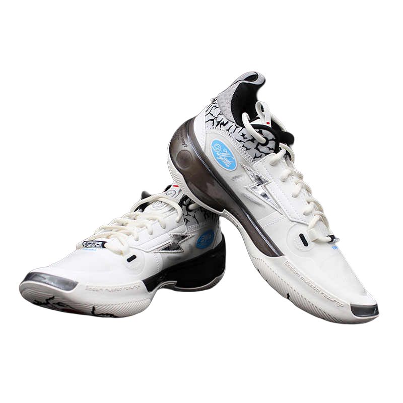 Li Ning Slip Resistant Abrasion Resistant Low top Basketball Shoes Men’s White Black Blue