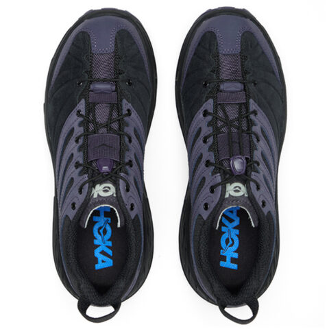 HOKA ONE ONE Stinson Evo OG Classic And Versatile Synthetic Leather, Leather Running Shoes Unisex Black Purple