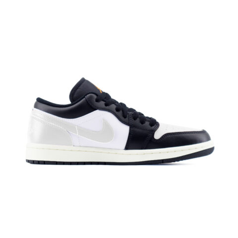 Jordan Air Jordan 1 Fashion Trend Abrasion Resistant Low top Vintage Basketball Shoes Unisex Black Silver