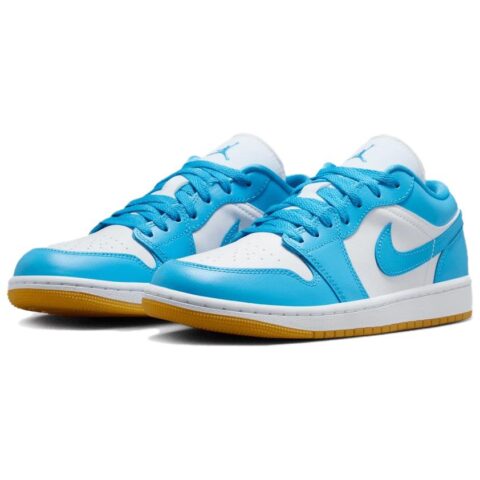 Jordan 1 Low White Gum Light Brown Dark Powder Blue Women’s