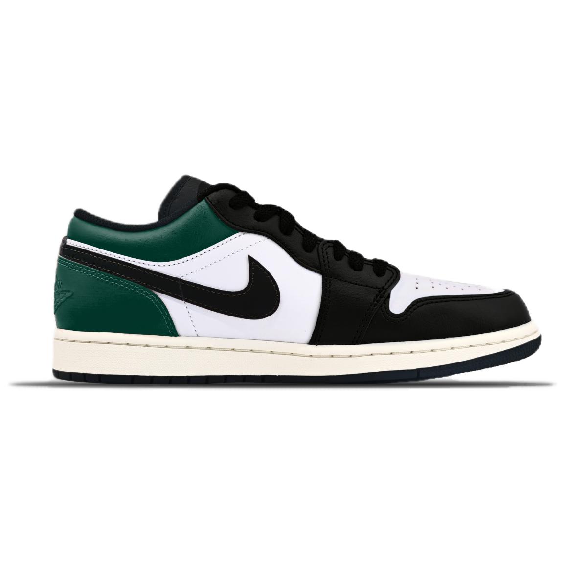 Jordan Air Jordan 1 Abrasion Resistant Low top Basketball Shoes Unisex Green Black