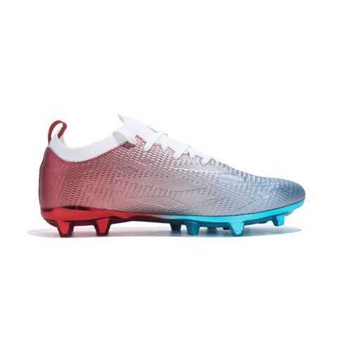 Jifffly Soft Ground Abrasion Resistant Support Lightweight Soccer Shoes Unisex Electric Glow Red Blue