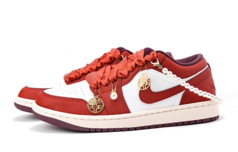 Jordan Air Jordan 1 Slip Resistant Coverage Abrasion Resistant Low top Vintage Basketball Shoes Women’s True Red