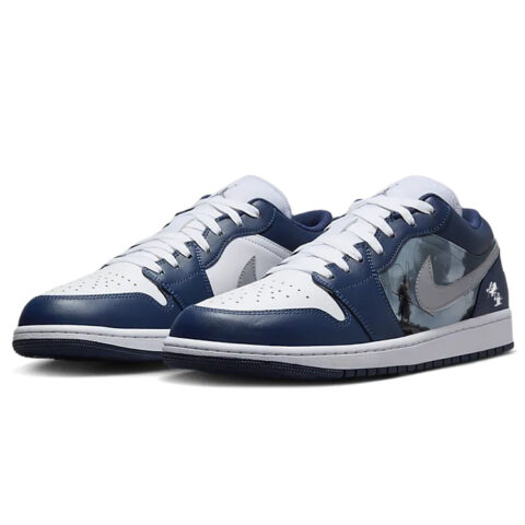 Jordan Air Jordan 1 Vintage Basketball Shoes Women’s Low Top White/Blue