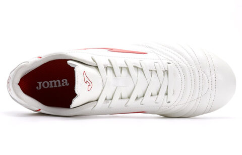 Joma Aguila MG Multi Ground Artificial Turf Kangaroo Leather Abrasion Resistant Coverage Soccer Shoes Men’s White Red