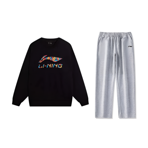 Li Ning Casual Sportswear Unisex Black+Light Heather Gray