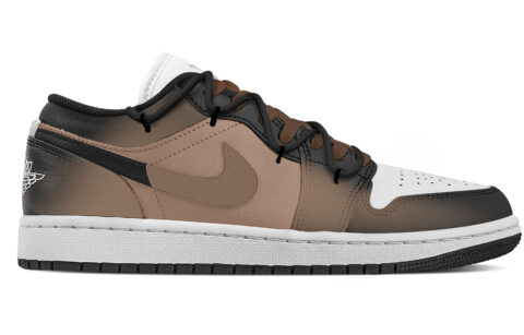 Jordan Air Jordan 1 Treasure Map, Fluid Bear Abrasion Resistant Low top Vintage Basketball Shoes Women’s Black Brown