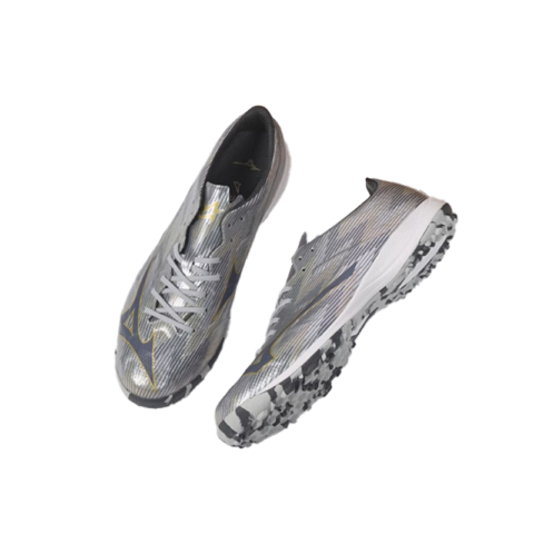 Mizuno Alpha 2 TF Turf Natural Grass Slip Resistant, Abrasion Resistant, Breathable, Rebound Soccer Shoes Men’s Silver