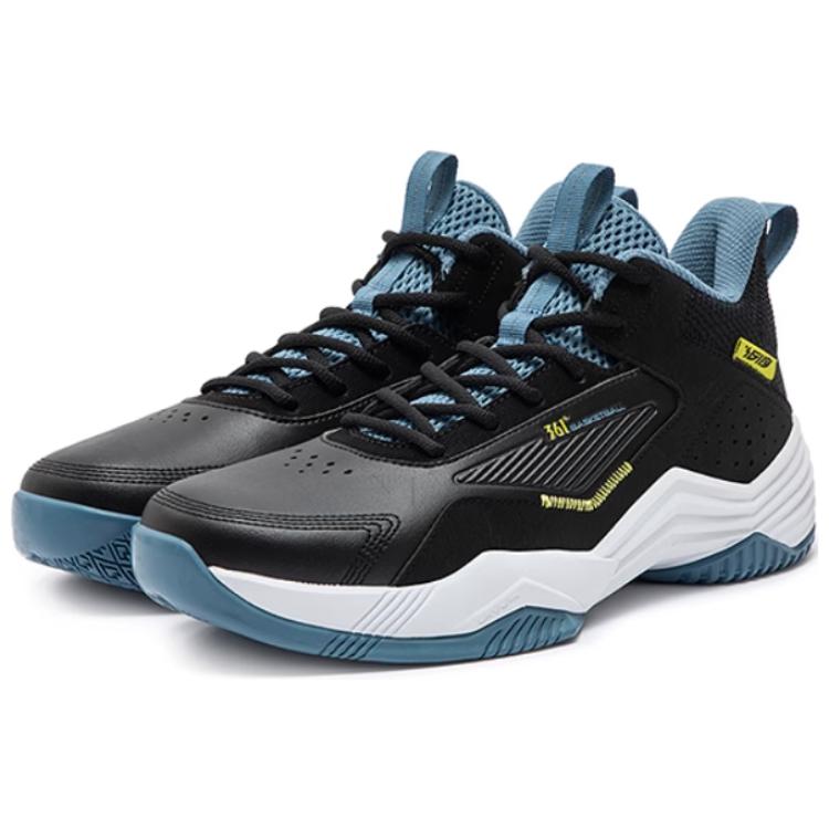 361° Slip Resistant Abrasion Resistant High top Basketball Shoes Men’s Black Blue