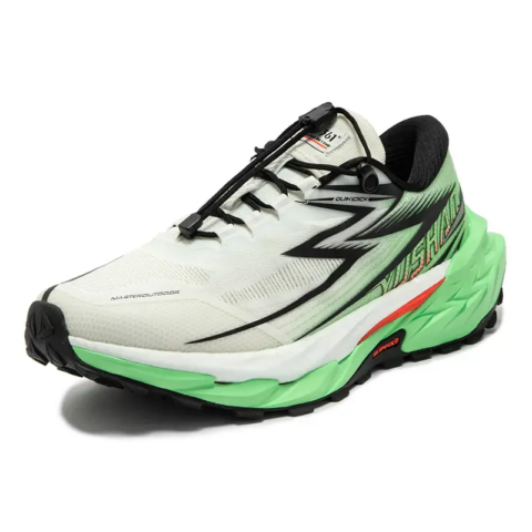 361° Slip Resistant, Abrasion Resistant, Breathable Low top Casual Running Shoes Men’s White Green