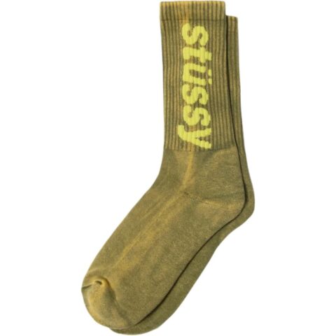 Stussy Washed Helvetica Crew Sock Grey